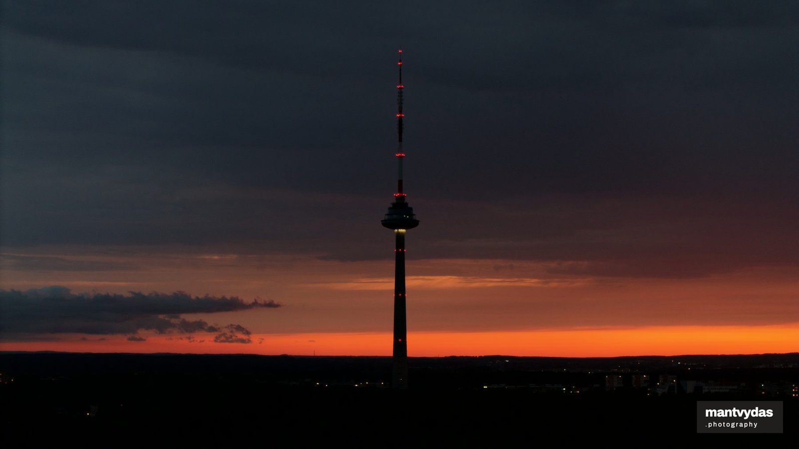 Vilnius TV Tower, summer sunset