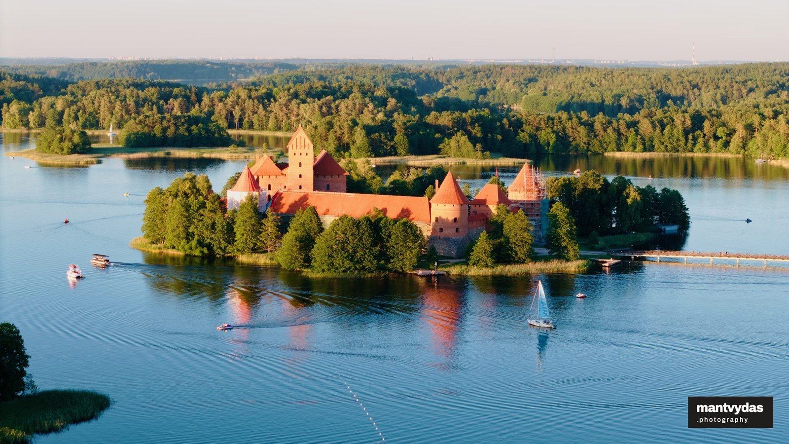 Trakai Island Castle, summer golden hour