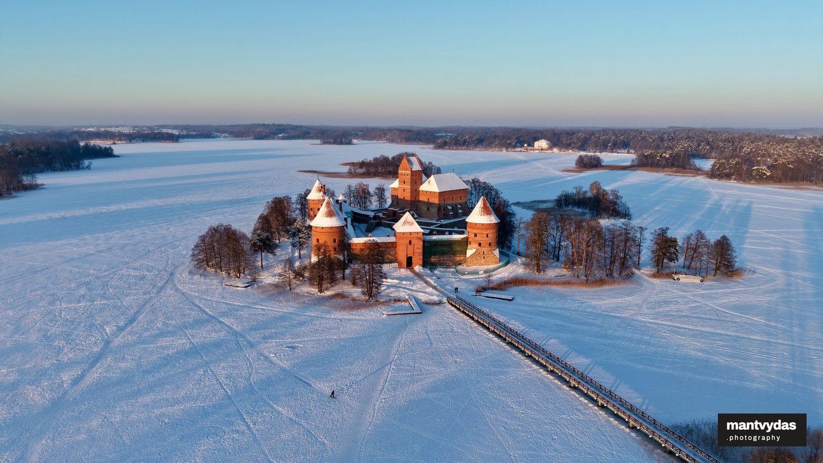Trakai Island Castle, winter golden hour