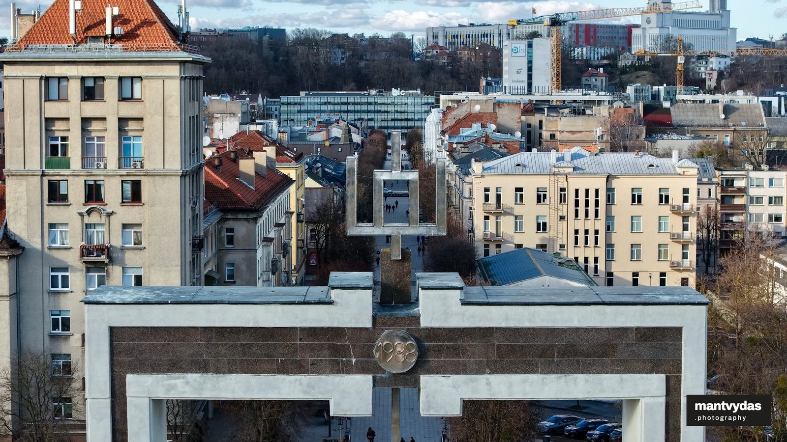 1988 monument, Kaunas, spring afternoon
