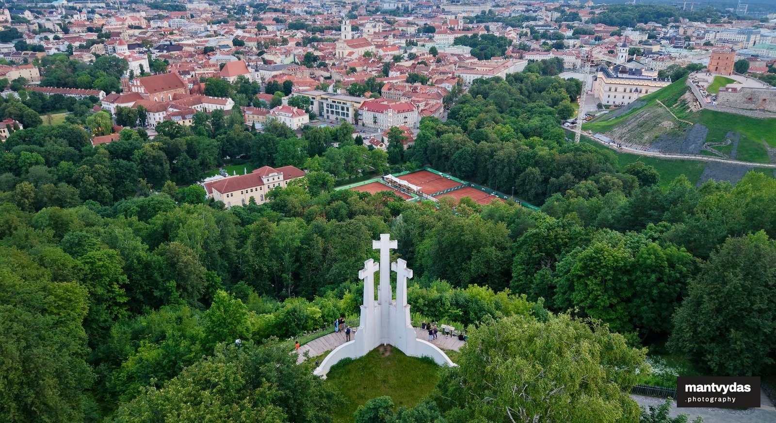 Three Crosses, Vilnius, summer sunset