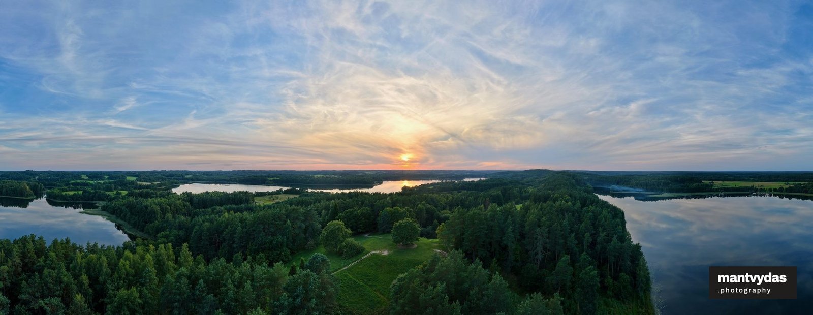 Aukštaitija lakes, summer sunset