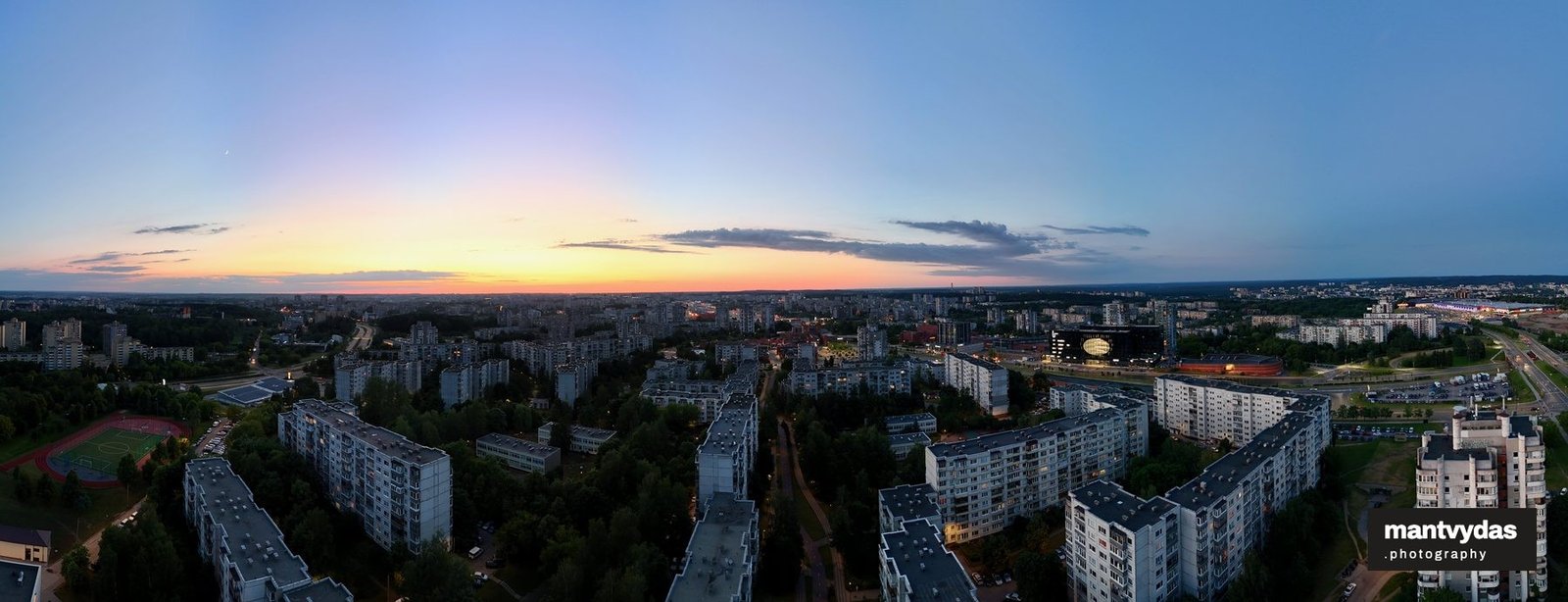 Šeškinė panorama, Vilnius, summer sunset