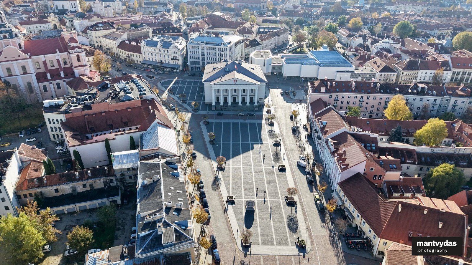 Vilnius Town Hall Square, autumn afternoon